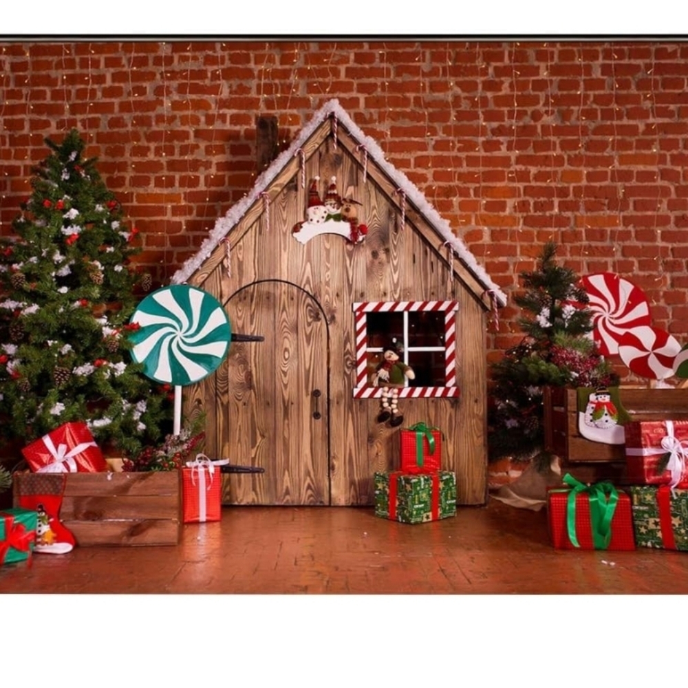 Gingerbread house backdrop 7x5